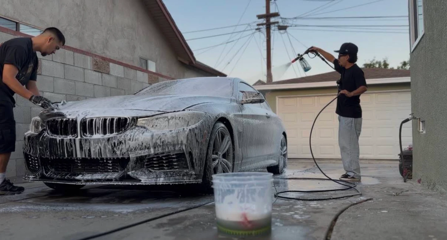NELA Details team performing an exterior hand wash in Los Angeles